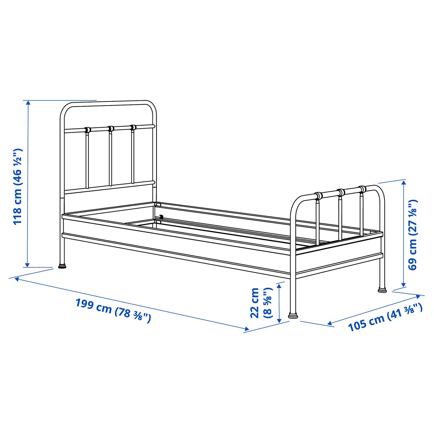 STJÄRNÖ bed frame, anthracite/Luröy, Twin - IKEA