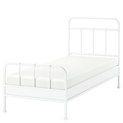 STJÄRNÖ Bed frame, white/Luröy, Twin