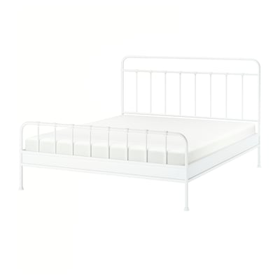 STJÄRNÖ Bed frame, white/Luröy, King