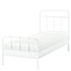 A white metal bed frame named stjärnaö, designed with classic details and a steel structure, ideal for a modern or classic bedroom.