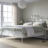 STJÄRNÖ Bed frame, white/Lyngör white, King