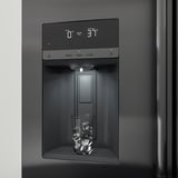 STJÄRNSTATUS French door refrigerator, black counter-depth, 22.6 cu.ft