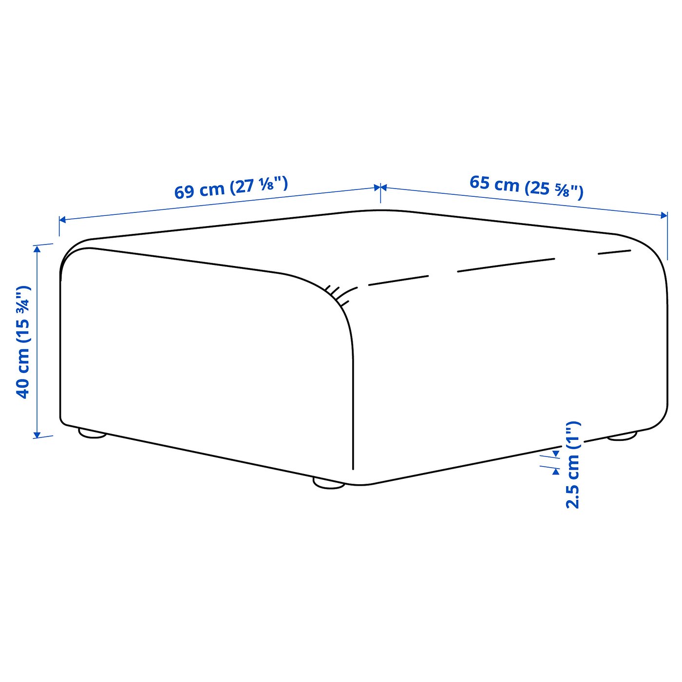 STOCKHOLM 2025 Pouffe - Djurmo Gray/White | Stylish Ottoman