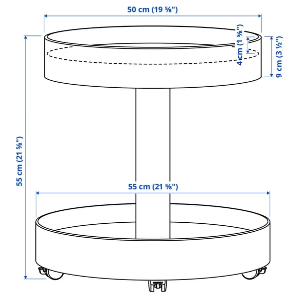 STOCKHOLM 2025 Side table on casters, oak veneer