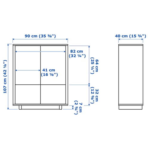 Illustration with measurements for the product: STOCKHOLM.