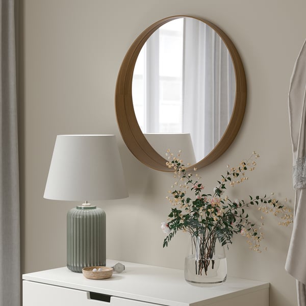 STOCKHOLM Mirror, walnut veneer, 23 5/8 "