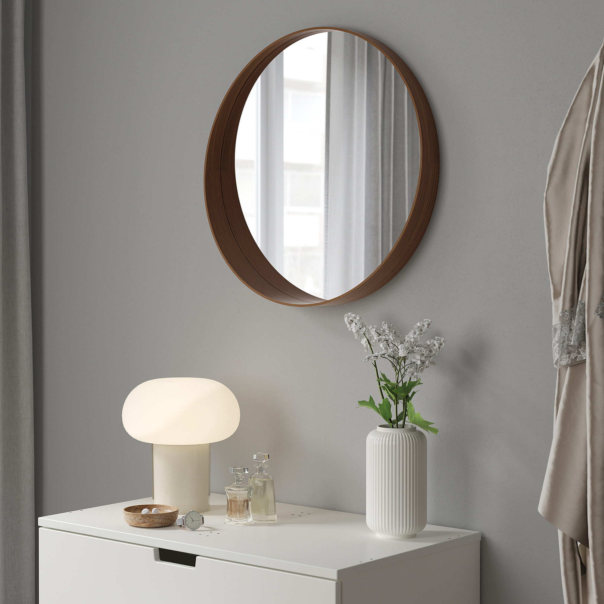 Mirror, walnut veneer, 235/8" - IKEA