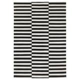 STOCKHOLM Rug, flatwoven, handmade/stripe black/off-white, 5 ' 7 "x7 ' 10 "