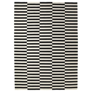Stockholm Rug Flatwoven Black Stripe Handmade Stripe Off White