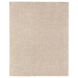 A STOENSE rug in light beige. Its rectangular, soft, and has a subtle sheen. Made of polypropylene, its comfortable and durable.