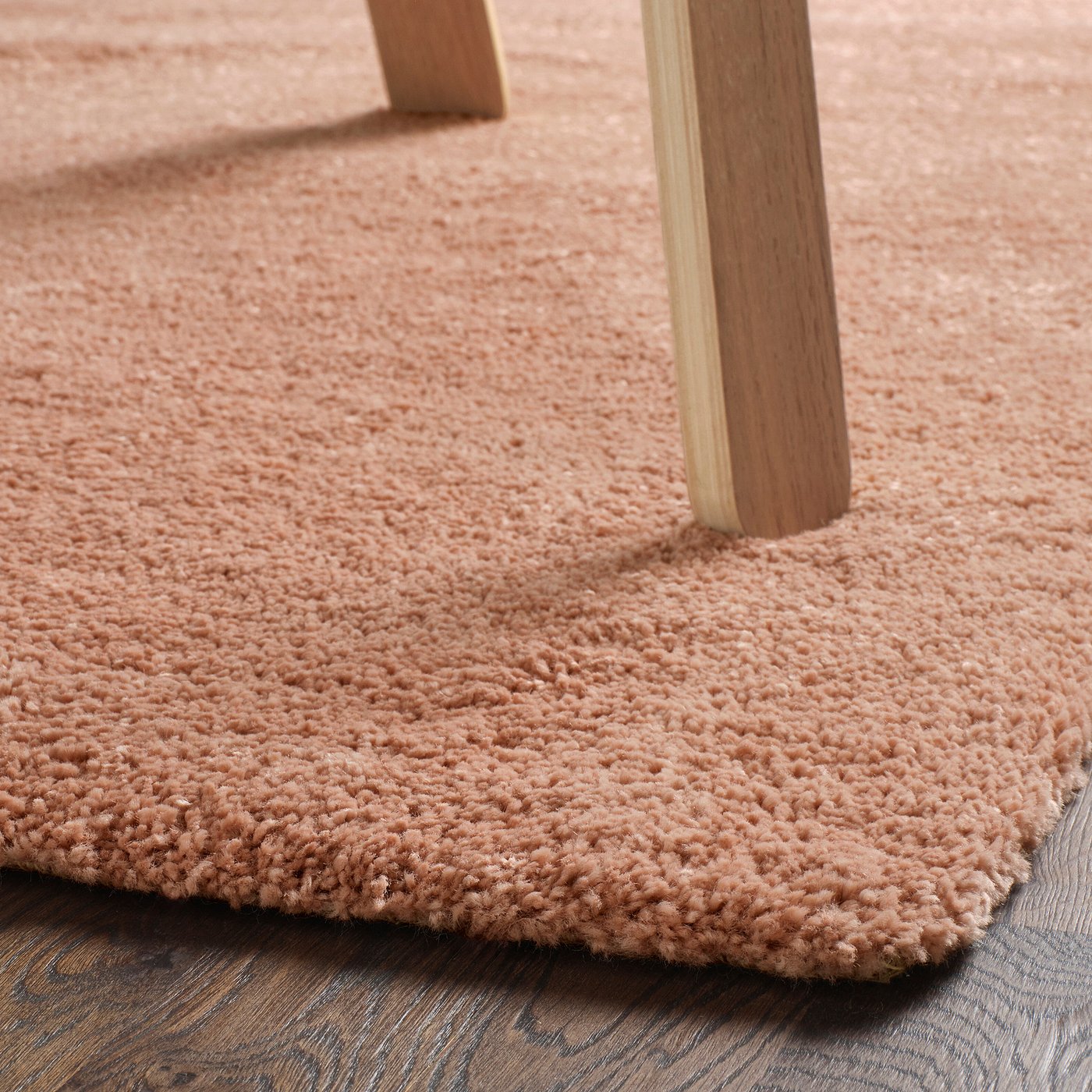 STOENSE rug, low pile, pale pink, 4'4