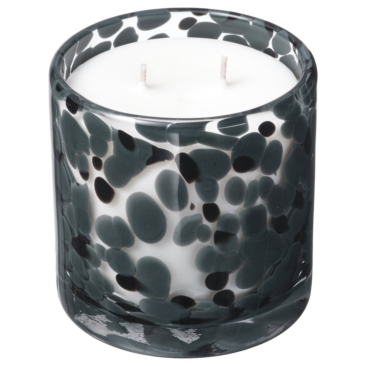 Scented Candle In Glass, 2 Wicks, Berries/Dark Gray