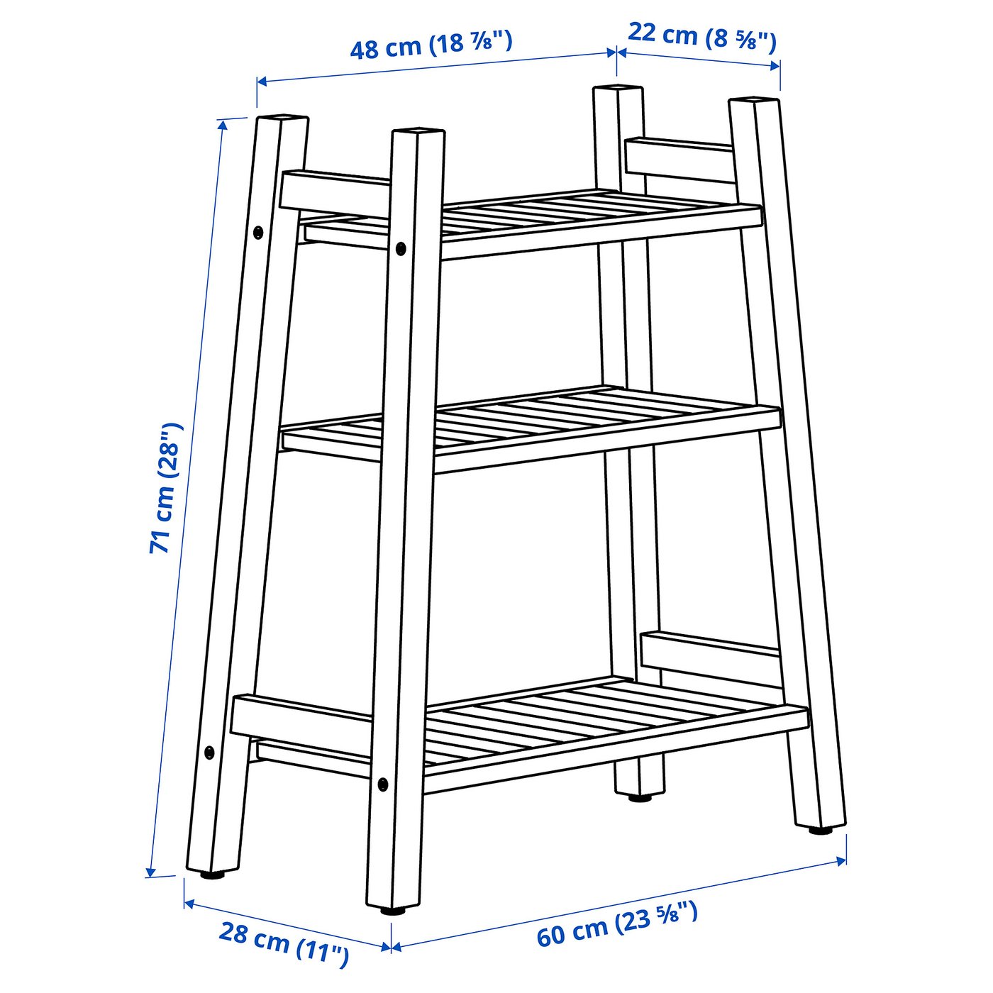 STOREDAMM Acacia Shelf Unit - 23 5/8x28" Storage
