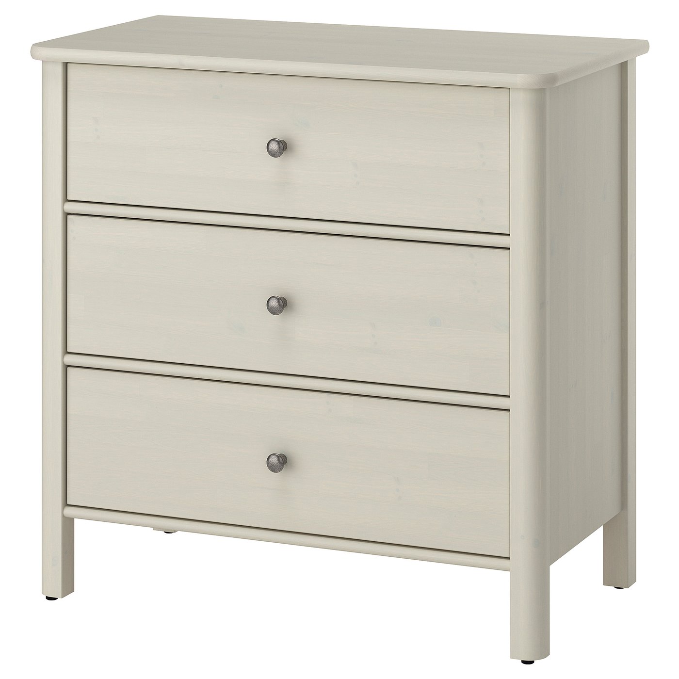 3-Drawer Dresser, Light Grey-Beige Stained