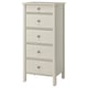 STOREMOLLA 5-drawer dresser, light grey-beige stained, 24 3/4x19 5/8x51 5/8 "