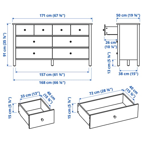 Illustration with measurements for the product: STOREMOLLA.