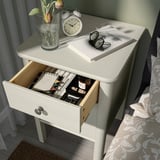 STOREMOLLA Nightstand, light grey-beige stained, 19 5/8x19 5/8x28 3/8 "