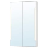 STORJORM Mirror cabinet w/2 doors & light, white, 23 5/8x5 1/2x37 3/4 "