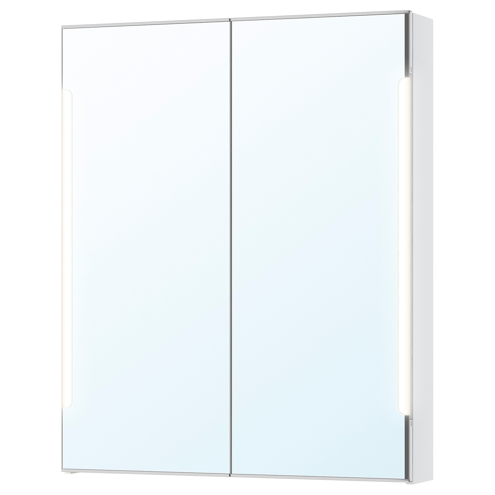 STORJORM Mirror w/2 doors & light, white, 31 1/2x5 1/2x37 3/4