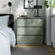 STORKLINTA 3-drawer dresser, gray/green/anchor/unlock function, 27 1/2x18 7/8x29 1/2 "