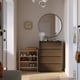 STORKLINTA 4-drawer dresser, dark-brown/oak effect anchor/unlock function, 27 1/2x18 7/8x38 5/8 "
