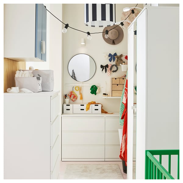 STORKLINTA 4-drawer dresser, white/anchor/unlock function, 27 1/2x18 7/8x38 5/8 "