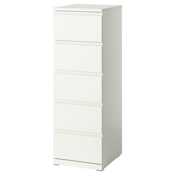 STORKLINTA 5-drawer chest, white/anchor/unlock function, 15 3/4x18 7/8x47 1/4 "