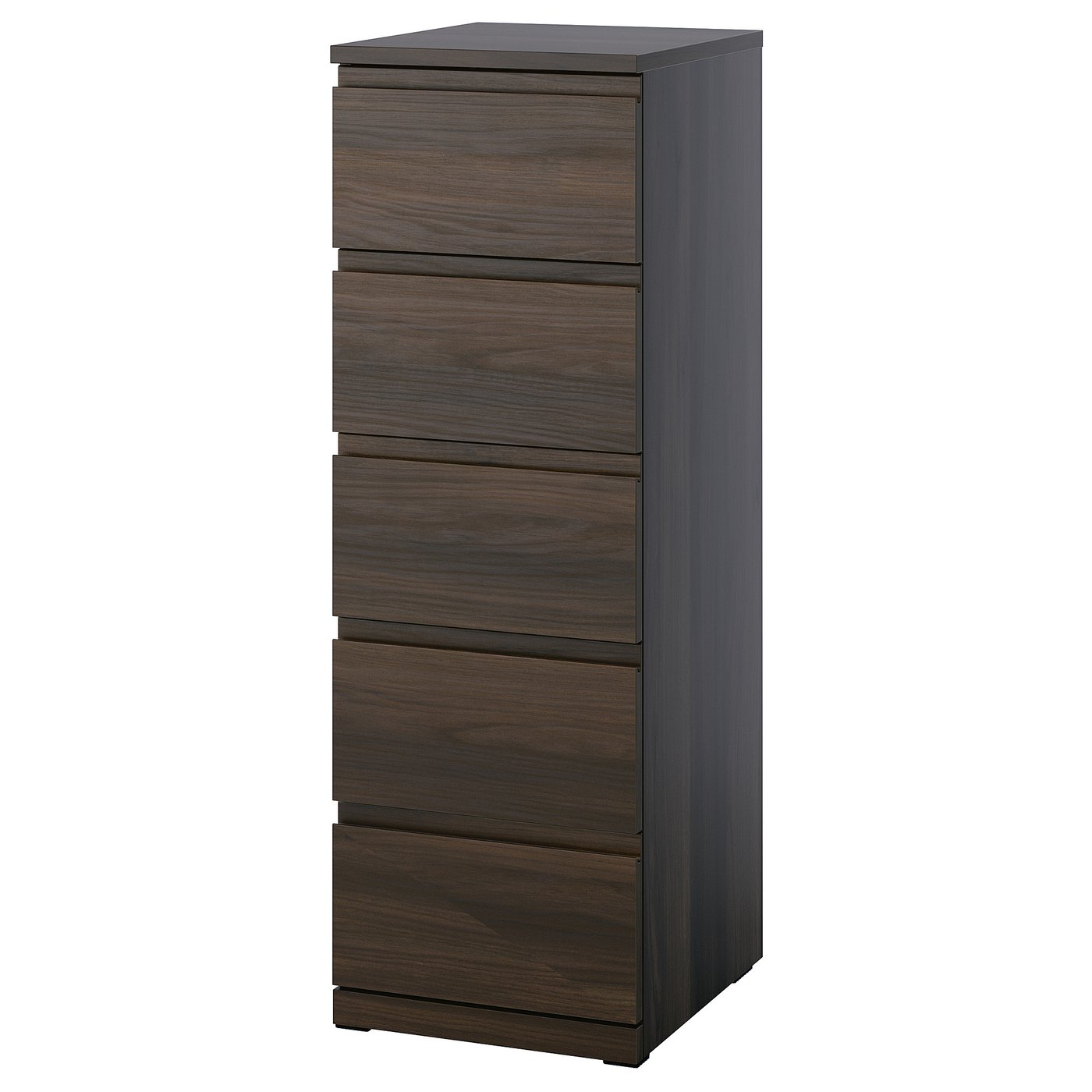 5-Drawer Dresser, Dark Brown/Oak Effect Anchor/Unlock Function