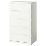 STORKLINTA 6-drawer chest, white/anchor/unlock function, 27 1/2x18 7/8x47 1/4 "