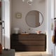STORKLINTA 6-drawer dresser, dark-brown/oak effect anchor/unlock function, 55 1/8x18 7/8x29 1/2 "
