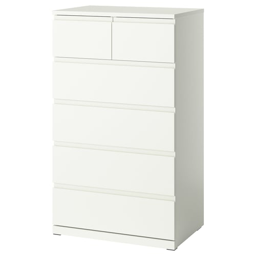 STORKLINTA 6-drawer dresser, white/anchor/unlock function, 27 1/2x18 7/8x47 1/4 "