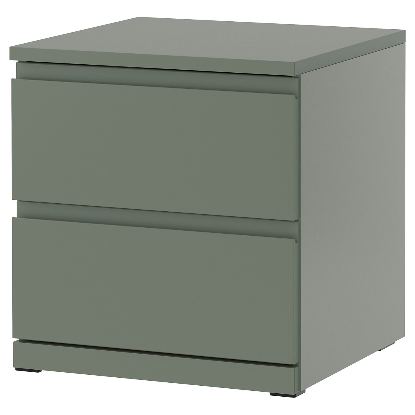 Nightstand, Gray/Green/With 2 Drawers