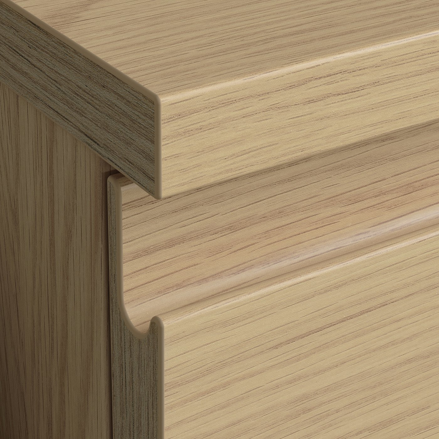 STORKLINTA Oak Effect Nightstand with 2 Drawers