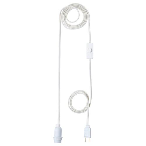 A white STRÅLA lamp cord set with a switch and plug for hanging a lamp.
