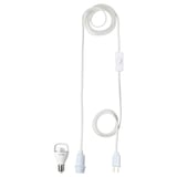STRÅLA Cord set with LED bulb, white, 157 "