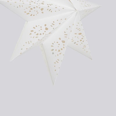 STRÅLA Lamp shade, paper star/lace white, 19 "