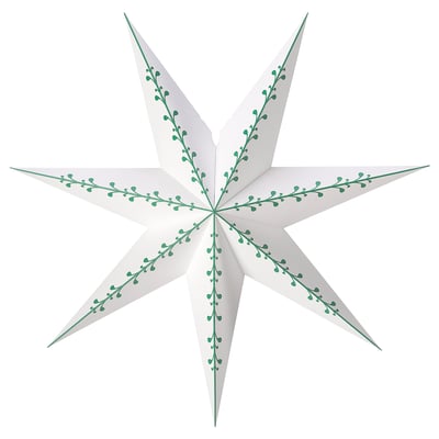 STRÅLA Lamp shade, paper star/white green, 28 "
