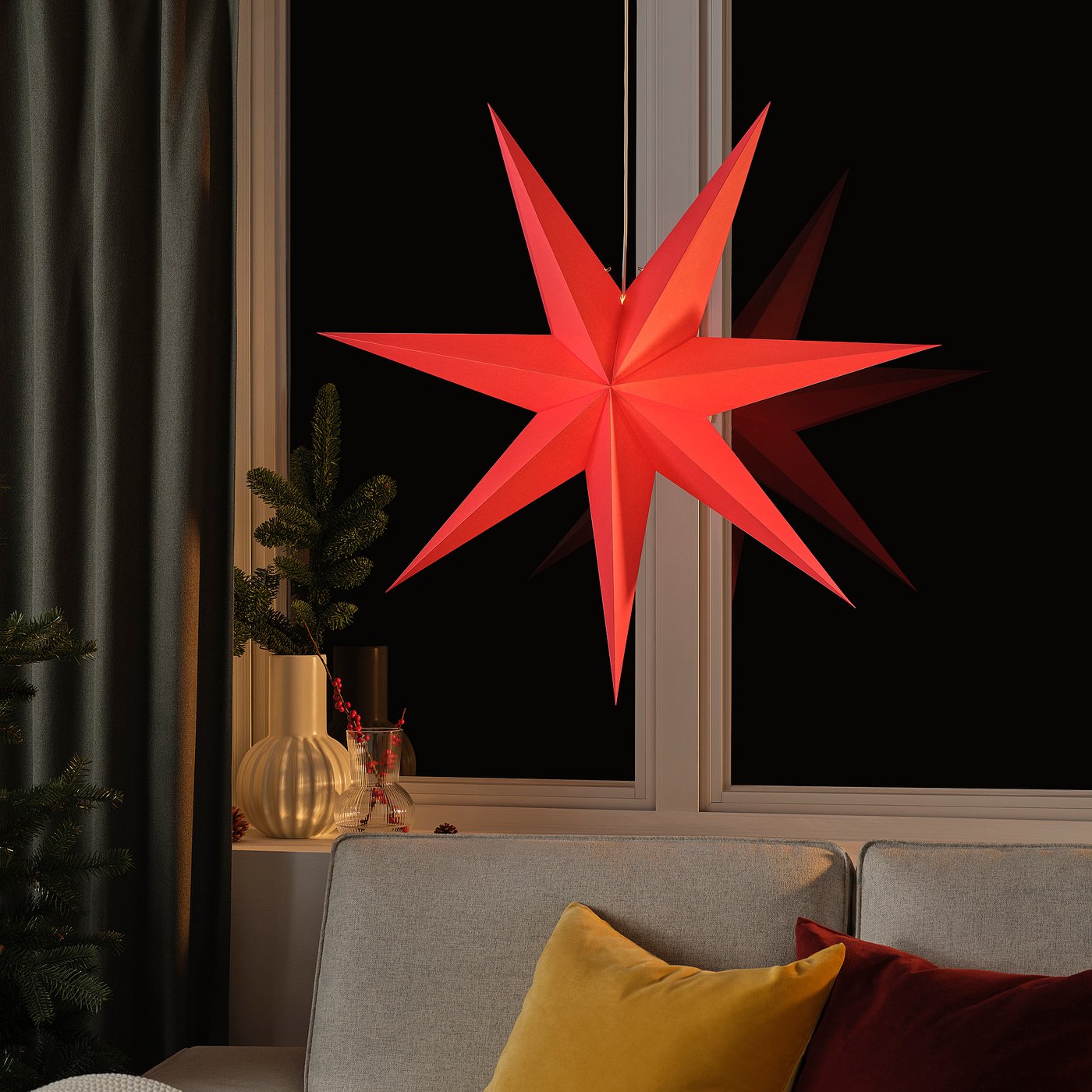 STRÅLA lamp shade, red, 35