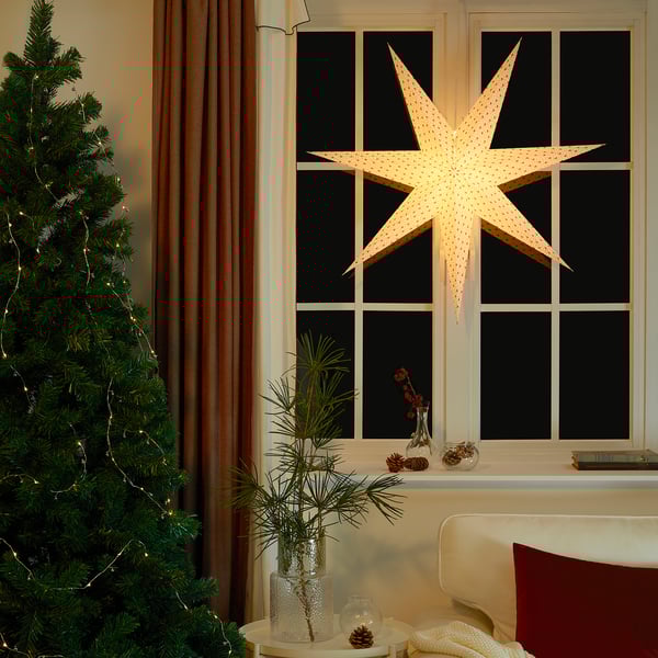 STRÅLA Lamp shade, star red, 35" IKEA