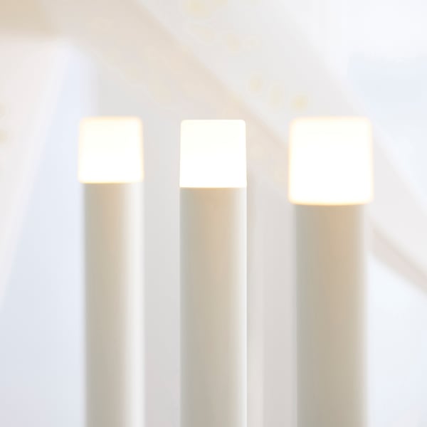 STRÅLA LED candelabra, candle-shaped battery operated/red