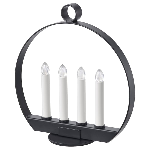 STRÅLA LED candelabra, circle/battery operated, 85/8" IKEA