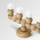 STRÅLA LED candelabra, wood battery operated
