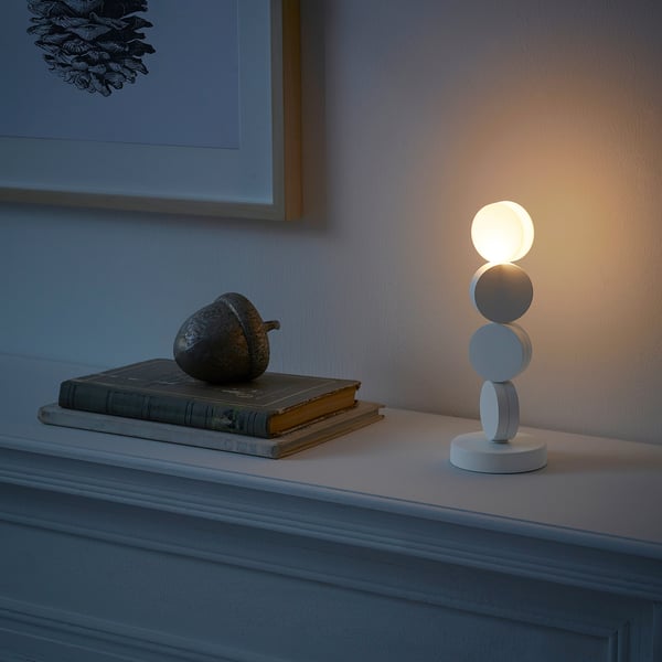 STRÅLA LED decorative table lamp, battery operated white, 85/8" IKEA