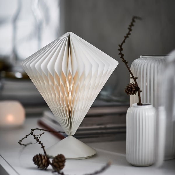 STRÅLA LED decorative table lamp, tree-shaped battery operated/white
