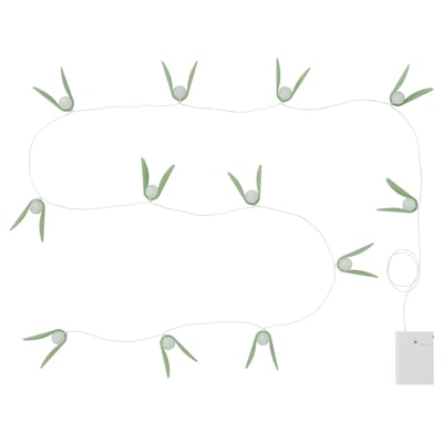 STRÅLA LED lighting chain, mistletoe battery operated/green, 110 1/4 "