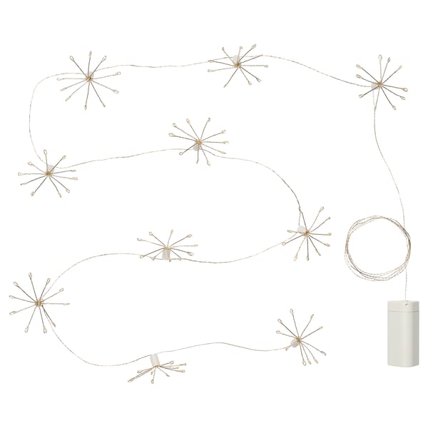 STRÅLA LED lighting chain with 10 lights, sparkler/battery operated