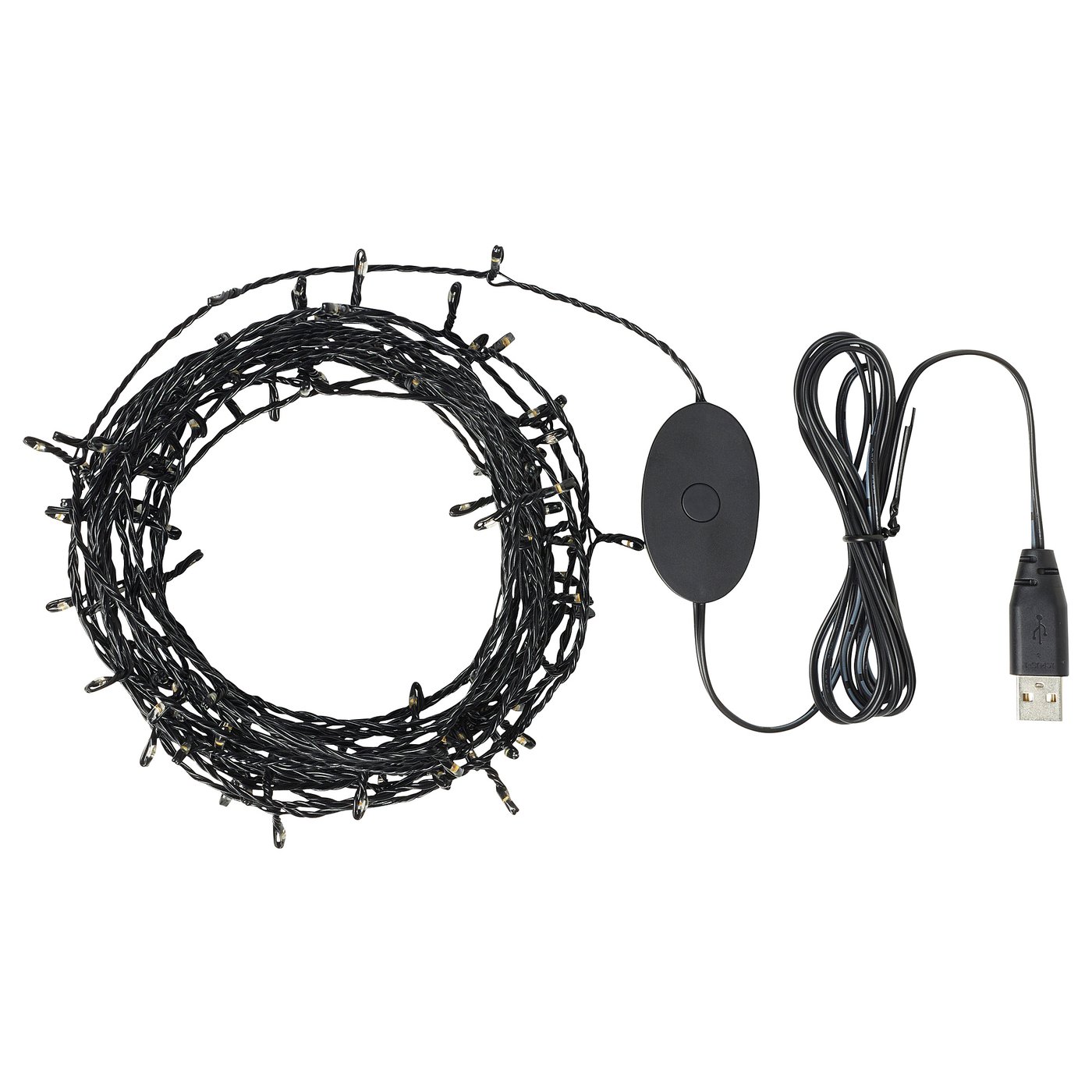 Led Lighting Chain With 100 Lights, Black