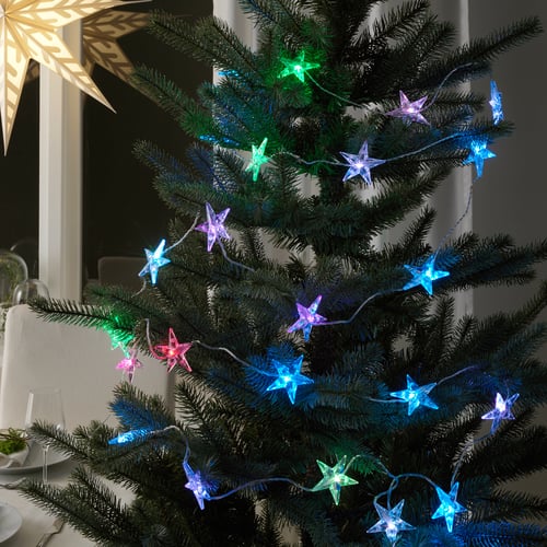 STRÅLA LED string light with 24 lights, outdoor/flashing star IKEA