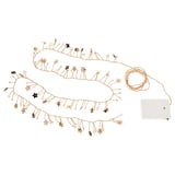 STRÅLA LED string light with 80 lights, battery operated mini/star gold