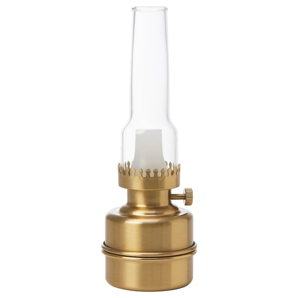 STRÅLA LED table lamp - battery operated/brass color - IKEA